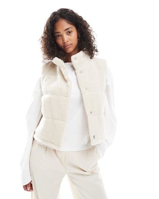 ONLY White Borg Padded Vest