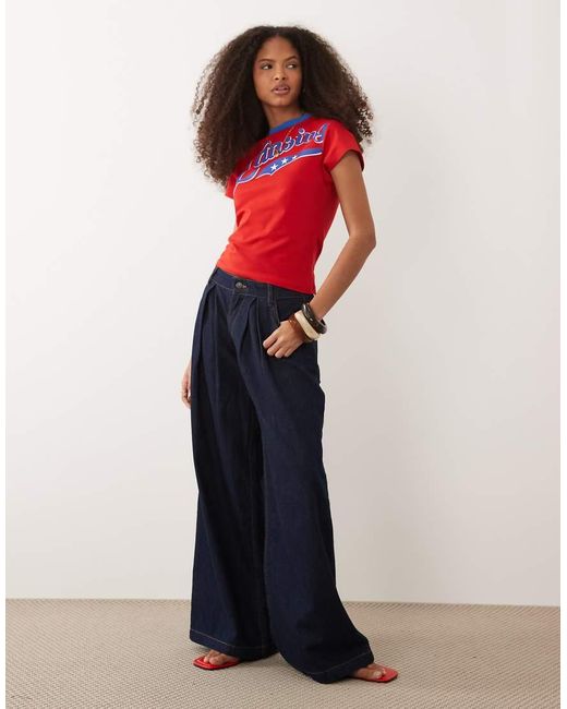 ASOS Red Short Sleeve Baby Top With Contrast