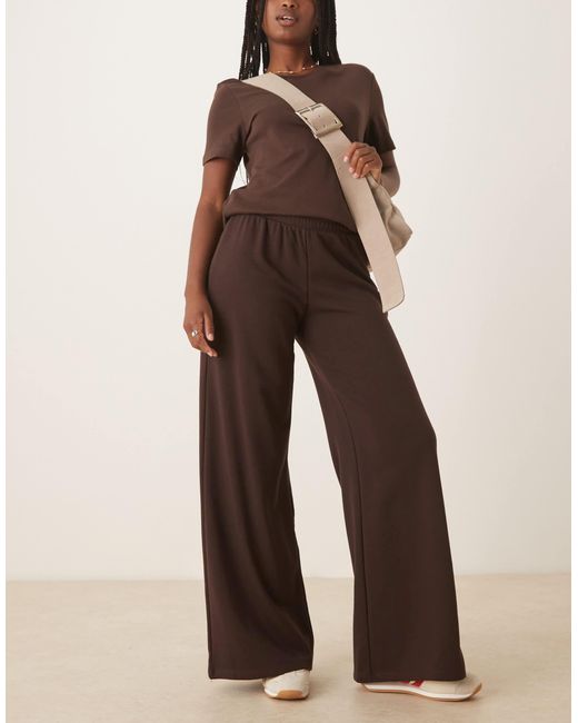 ASOS Brown Extreme Wide Leg Low Rise jogger