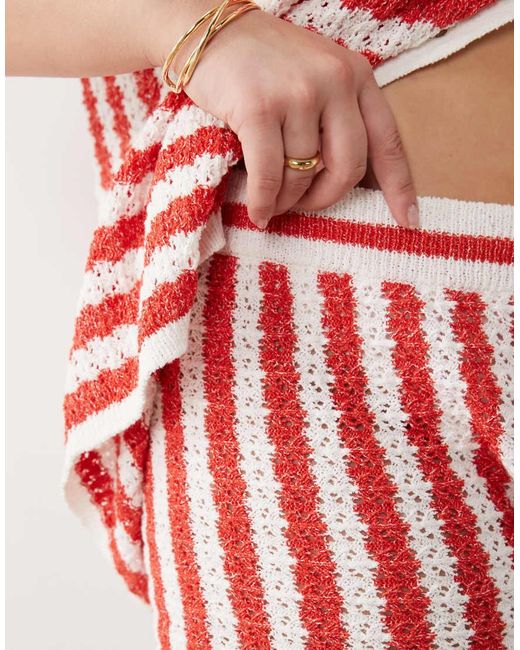ASOS Red Asos Design Curve Beach Knit Short Co-ord