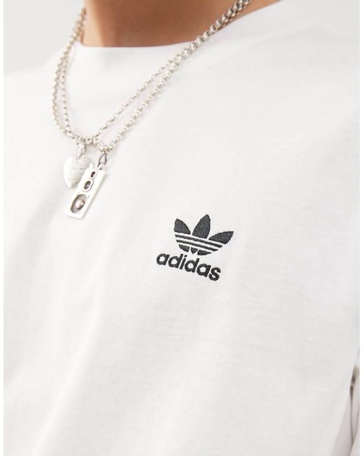 Adidas Originals White Trefoil Essentials T-Shirt for men