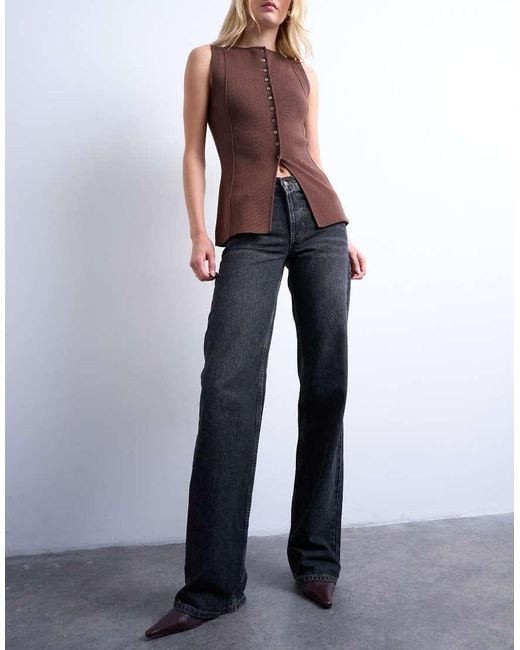 TOPSHOP Multicolor Ember Low Rise Straight Leg Jean