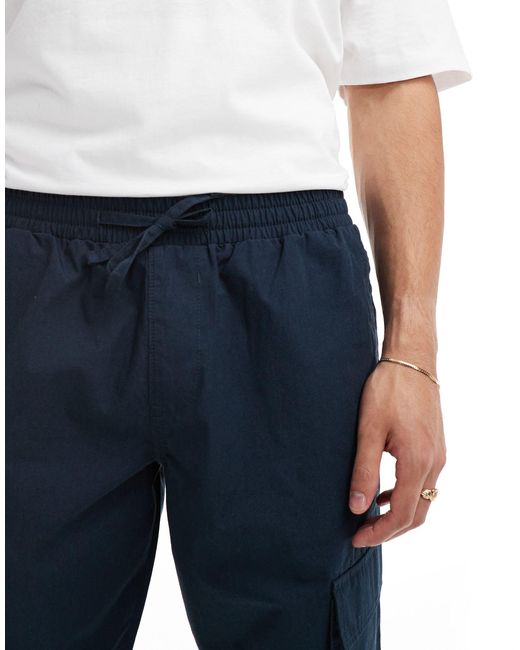 ASOS Blue Tapered Pull On Trouser for men