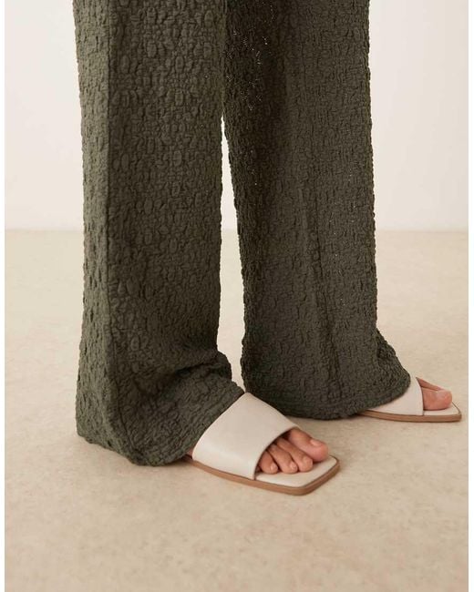 Mango Natural Crinkle Wide Leg Trouser Co-ord