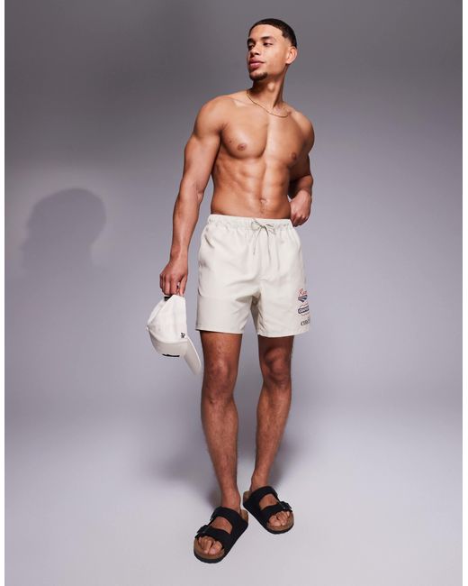 ASOS – halblange badeshorts in Gray für Herren