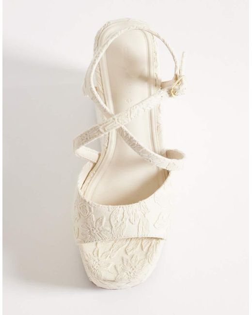 ASOS White Trista Floral Lace Wedges