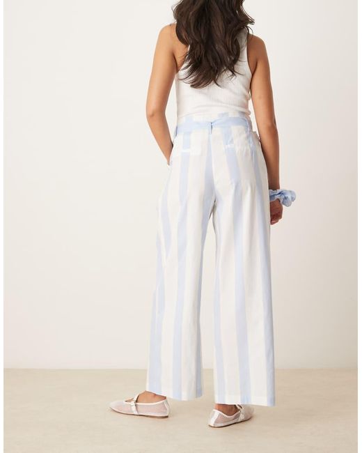Mango White Cotton Belted Culotte