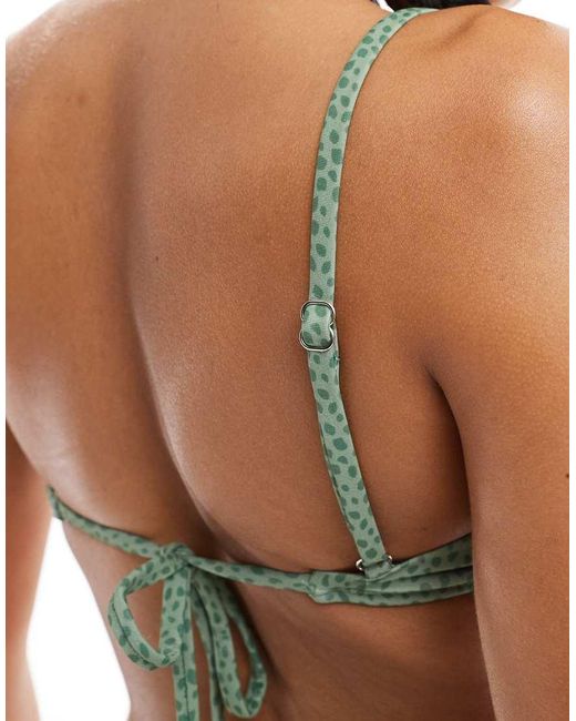 OOSC Green Sahara Sage Mix And Match Cold Shoulder Bikini Top