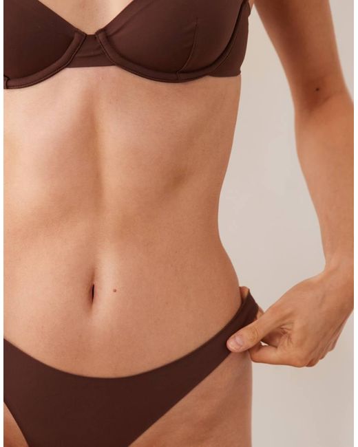 ASOS Brown Carla Smoothing High Leg Brazilian Briefs
