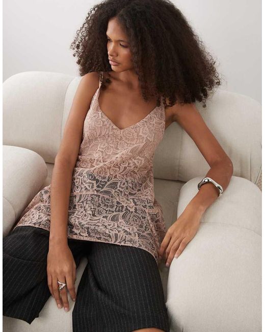 Mango Natural Longline Lace Cami