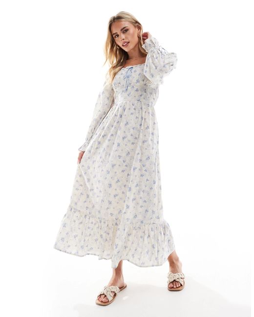 Miss Selfridge White Milkmaid Maxi Dress