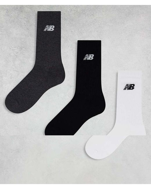 Pack De 3 Pares De Calcetines Deportivos De Varios Colores Con Logo De New Balance de color White
