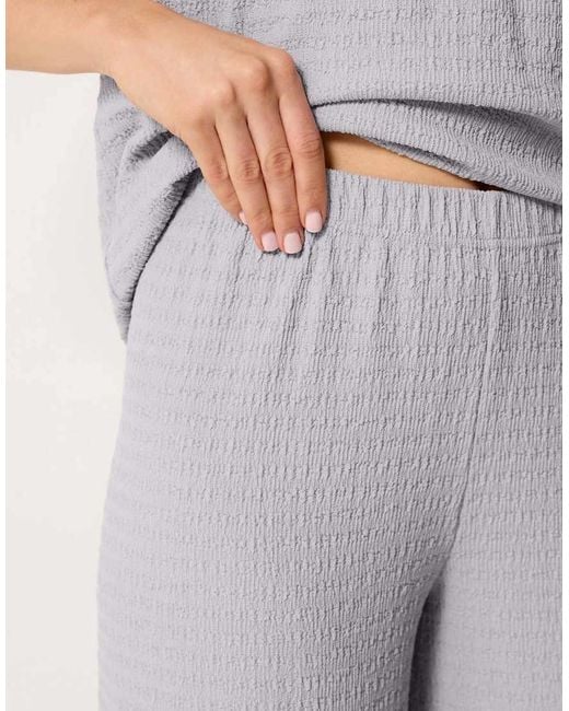 Long Tall Sally White Textured Wide Leg Trousers