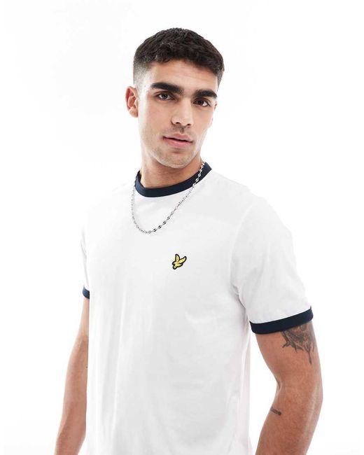 Lyle & Scott White T-Shirts Ringer T-Shirt for men