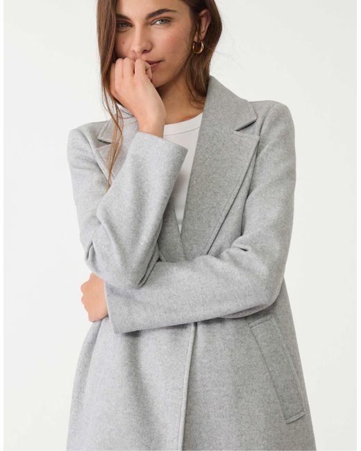 Stradivarius Gray – weicher midi-mantel
