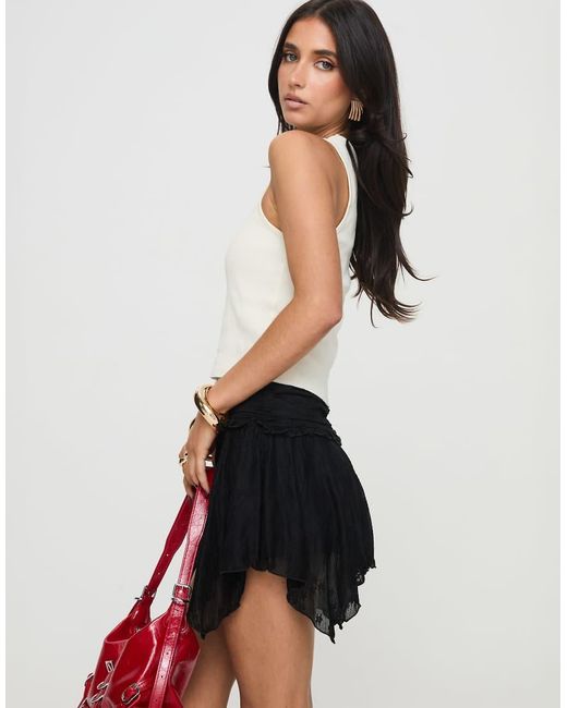 Princess Polly White Ayra Lace Fairy Asymmetric Hem Mini Skirt