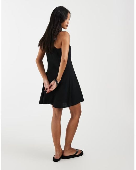 Vero Moda Black Button Front Cami Mini Skater Dress