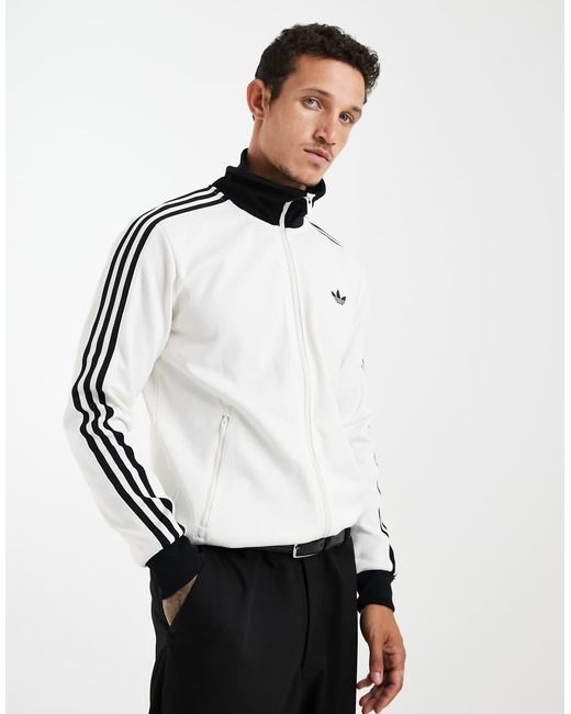 Adidas Originals White Classic Track Top for men