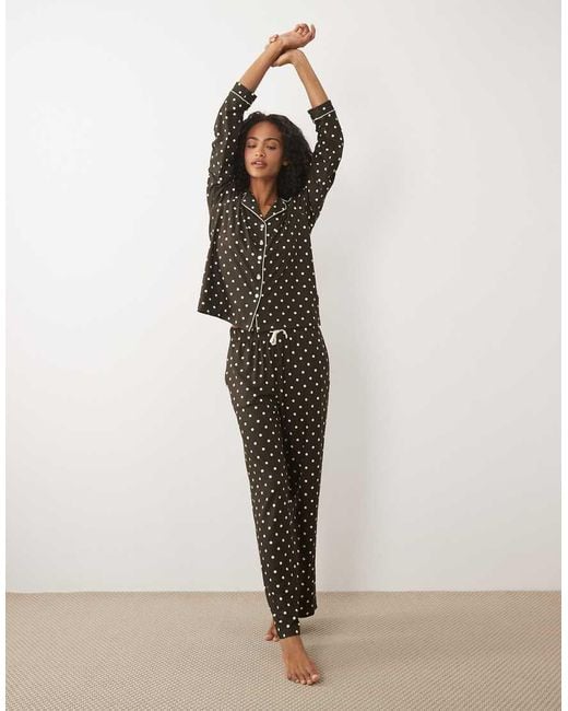 Threadbare Black Button Down Super Soft Pajama Set