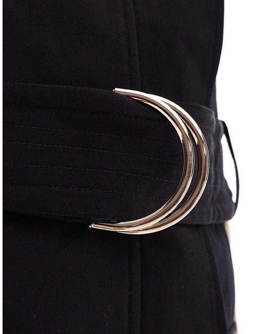 Morgan Black Sleeveless Buckle Belt Detail Mini Blazer Dress