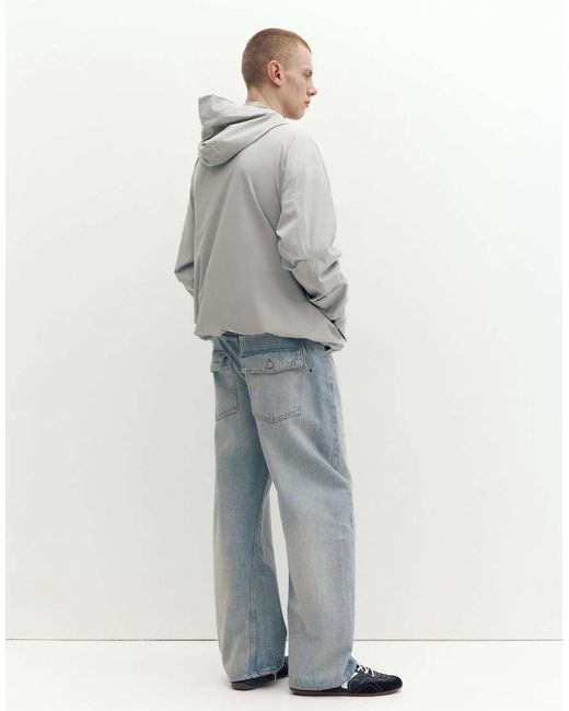 Pull&Bear Gray Lightweight Hooded Raincoat for men