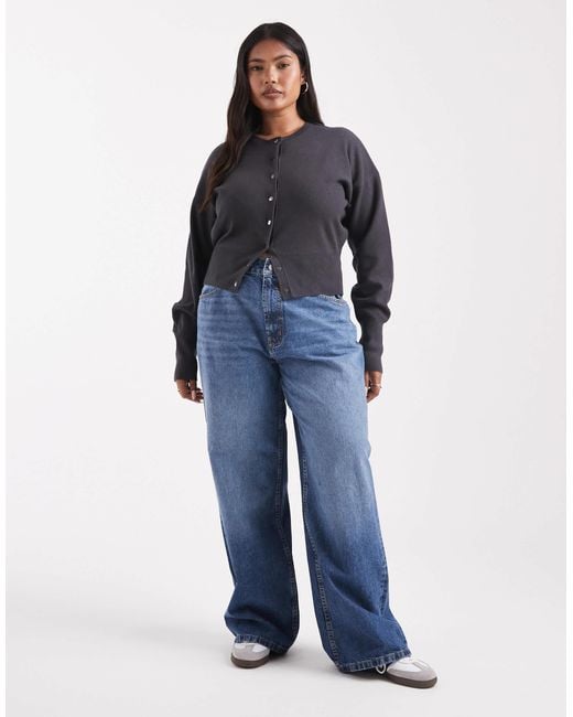 ASOS Blue Asos design curve – weite dad-jeans