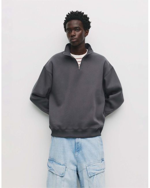 Pull&Bear – basic-sweatshirt in Blue für Herren