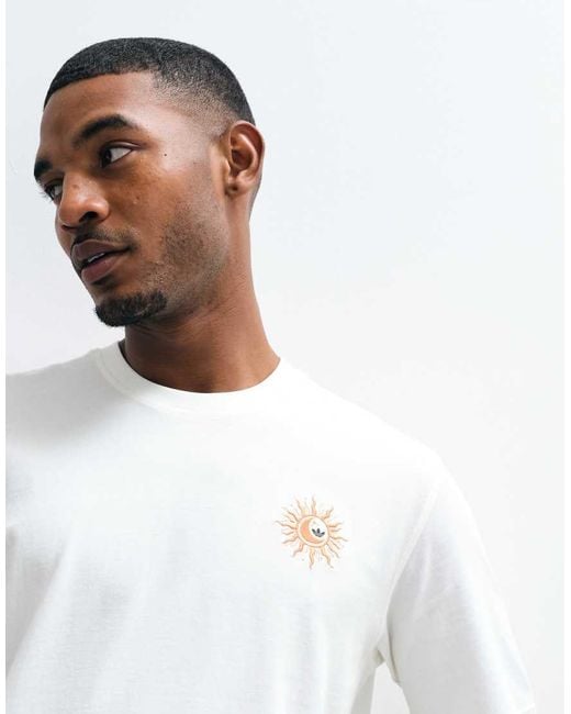 Adidas Originals White T-Shirt With Sun Back Print