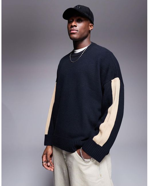 ASOS – super-oversize-pullover in Blue für Herren