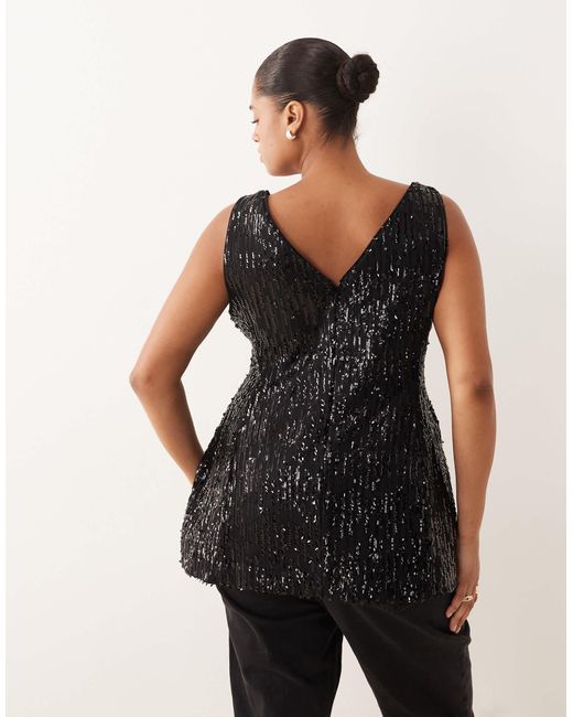 ASOS Black Asos design curve – elegantes, tailliertes schößchenoberteil