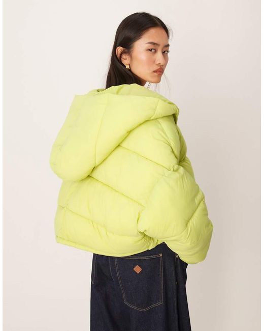 Calvin Klein Yellow Oversized Boxy Puffer Jacket