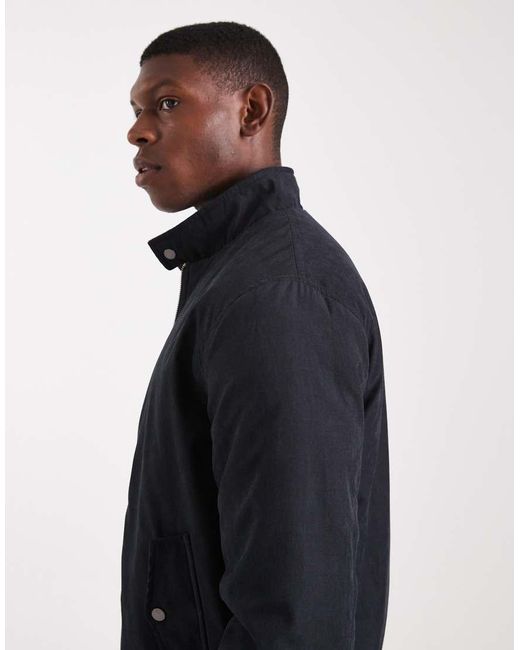 Brave Soul Blue Zip Through Bomber Jacket for men