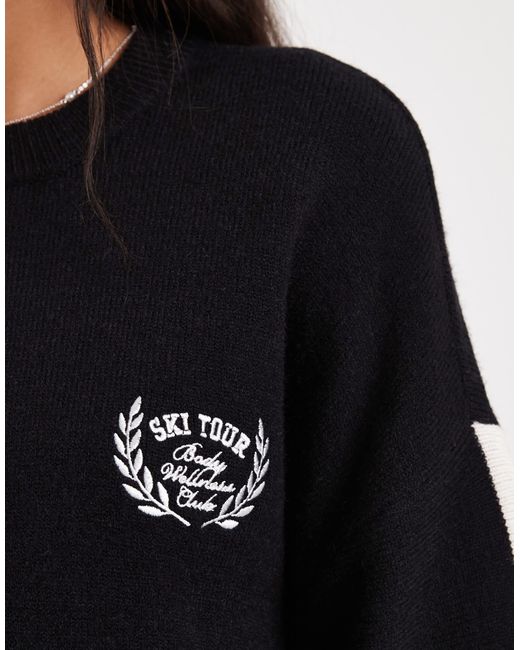 Pull ample en maille Cotton On en coloris Black