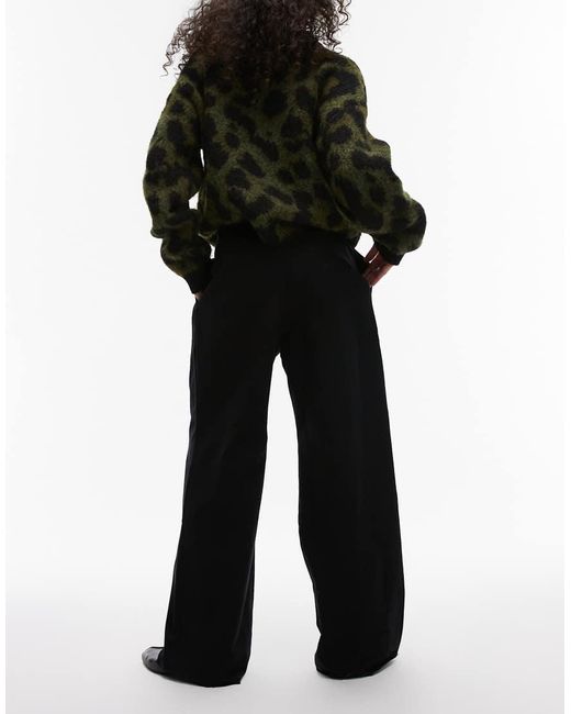 Pantalones De Sastre Negros De Pernera Ancha Con Detalle De Pinzas En La Cintura De TOPSHOP de color Black