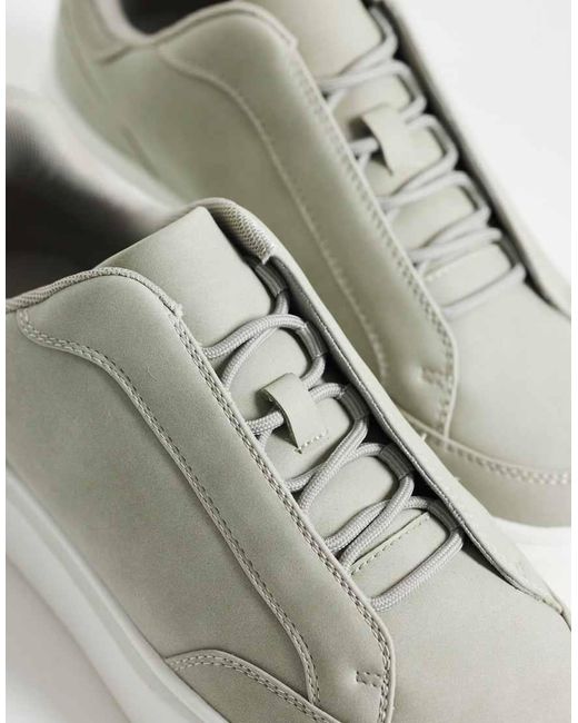 ASOS Green Lace Up Sneakers With Concealed Lace for men