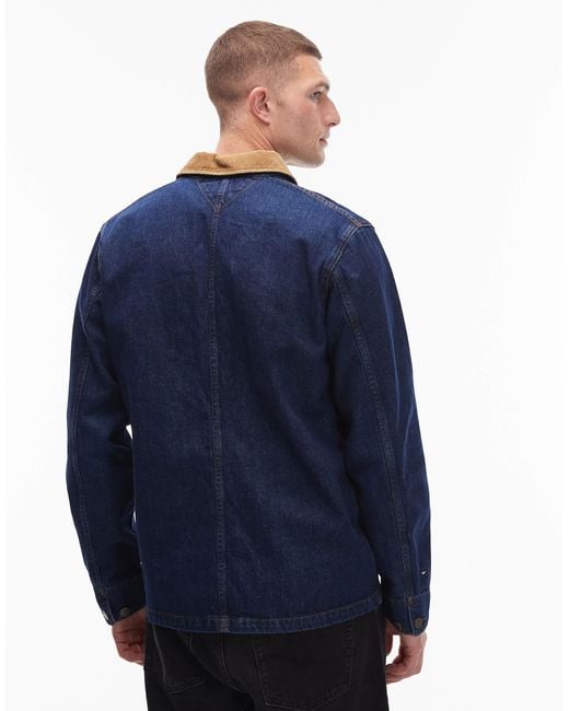 Tommy Hilfiger Blue Chore Jacket With Contrast Collar for men