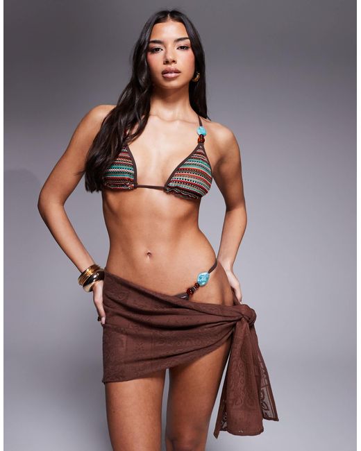 Grace - paréo ASOS en coloris Brown