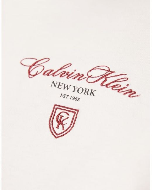 Calvin Klein White Oversized Fit Script Logo T-shirt