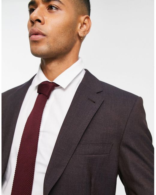 Giacca da abito premium skinny color prugna da Uomo di Noak in Blu | Lyst