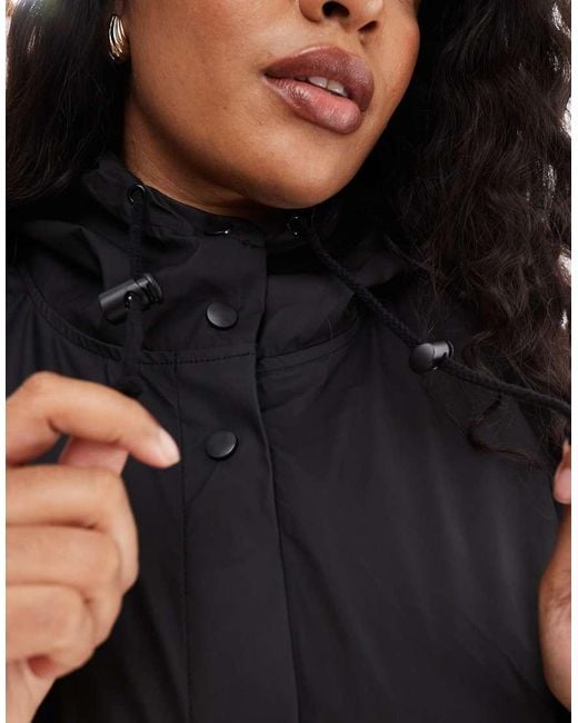 ASOS Blue Asos Design Curve Rubberised Rain Parka Coat