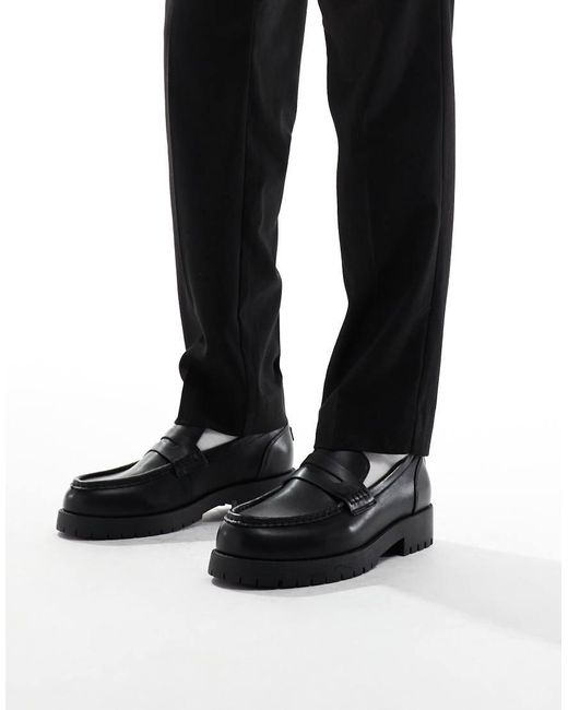 Pull&Bear Black Loafers for men