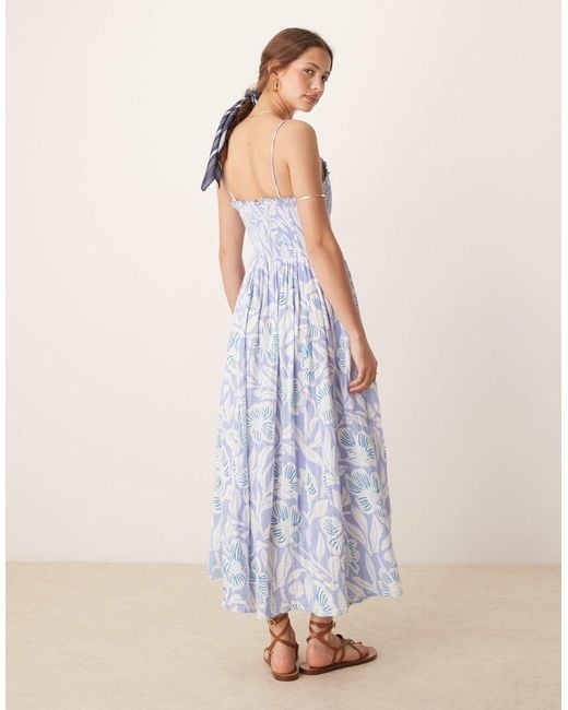 Free People Blue – sweet nothings – gemustertes midikleid