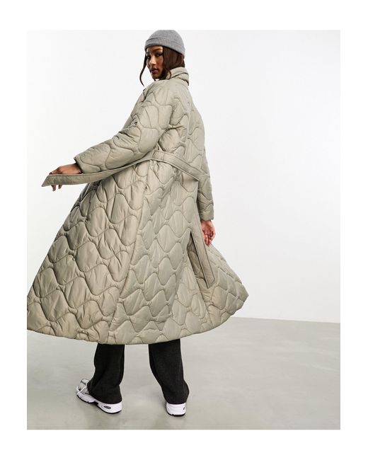 Vero Moda Natural Quilted High Neck Maxi Puffer Coat