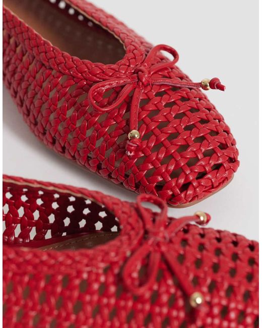 River Island Red Woven Ballet Shoes