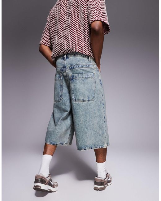 ASOS Gray Longer Length Denim Jorts for men