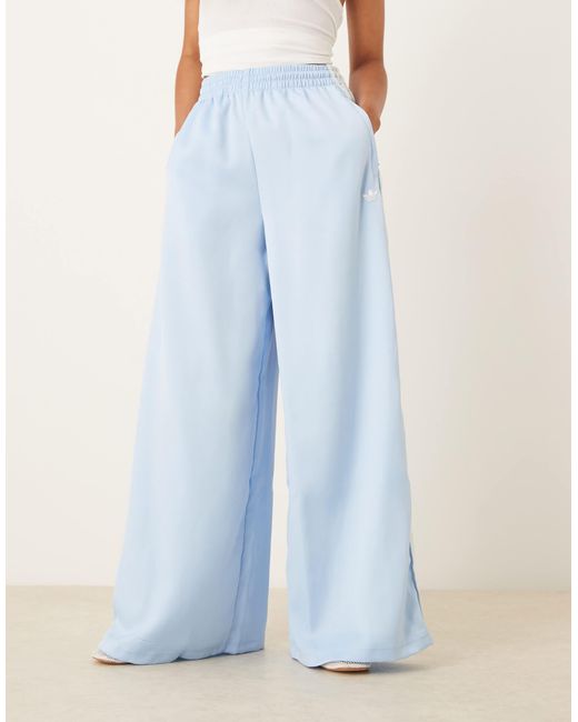 Adidas Originals Blue – jogginghose aus em satin mit 3 gerüschten streifen