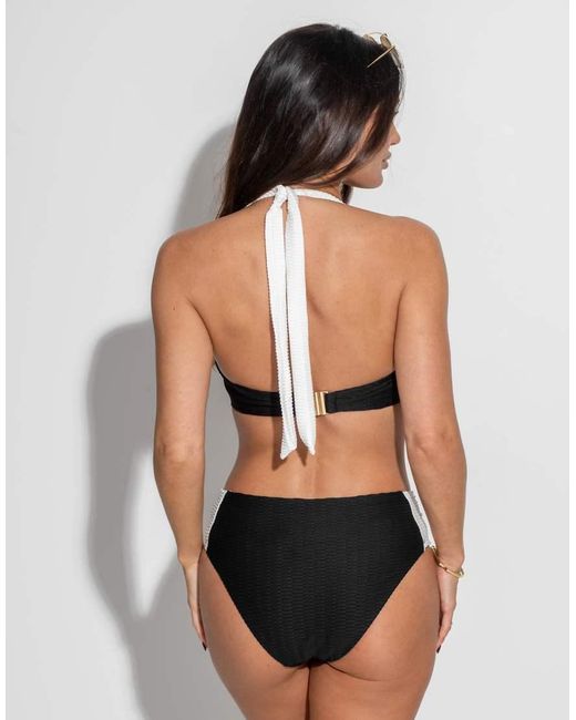 Pour Moi Black Acapulco Textured Tab Side Brief