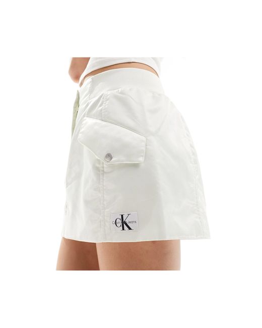 Calvin Klein White Bomber Shell Mini Skirt