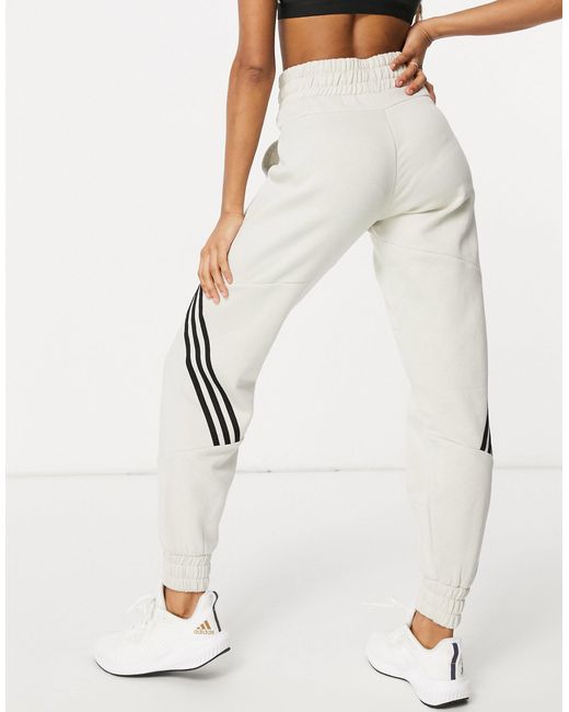 adidas training 3 stripe oversized joggers