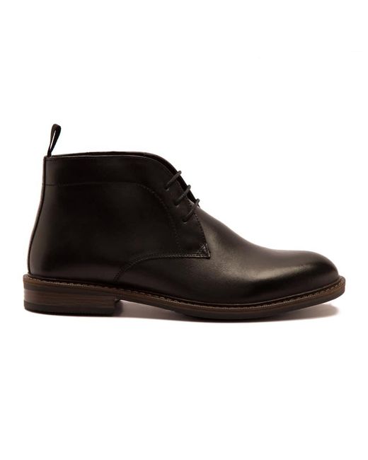 Thomas Crick Black 'Hutchins' Leather Chukka Ankle Lace-Up Boots for men